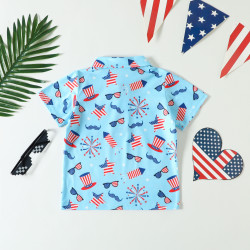 9M-4Y Toddler Boys Independence Day Hat Flag Print Polo Shirts  Boys Boutique Clothing  