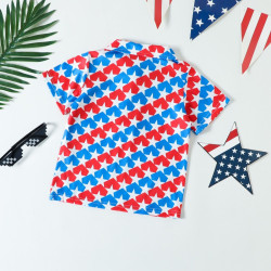 9M-4Y Toddler Boys Independence Day Star Print Lapel Collar Polo Shirt  Boys Clothing  