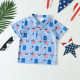 9M-4Y Toddler Boys Independence Day Star Hat Print Lapel Polo Shirt  Boys Clothes  