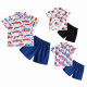 18M-6Y Toddler Boys Independence Day Print Short Sleeve Shirt & Shorts  Boys Clothes  