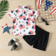 18M-6Y Toddler Boys Independence Day Print Short Sleeve Shirt & Shorts  Boys Clothes  