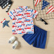 18M-6Y Toddler Boys Independence Day Print Short Sleeve Shirt & Shorts  Boys Clothes  