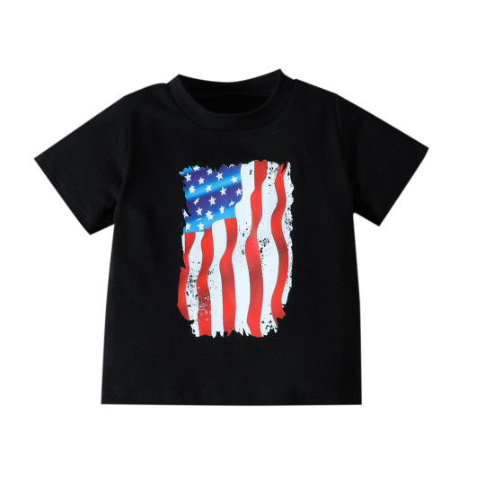 18M-6Y Toddler Independence Day Flag Print T-Shirt  Toddler Boutique Clothing  