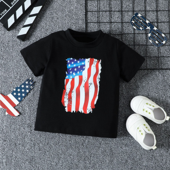 18M-6Y Toddler Independence Day Flag Print T-Shirt  Toddler Boutique Clothing  