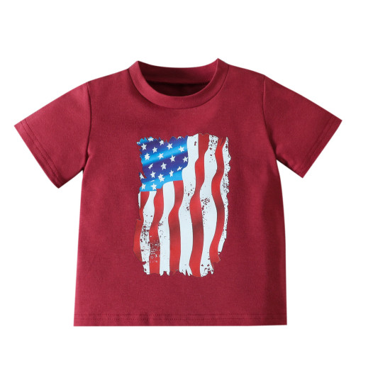 18M-6Y Toddler Independence Day Flag Print T-Shirt  Toddler Boutique Clothing  