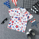 18M-6Y Toddler Boys Independence Day Short Sleeve Lapel Print Polo Shirt  Boys Clothes  