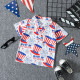 18M-6Y Toddler Boys Independence Day Short Sleeve Lapel Print Polo Shirt  Boys Clothes  