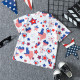 18M-6Y Toddler Boys Independence Day Short Sleeve Lapel Print Polo Shirt  Boys Clothes  