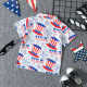 18M-6Y Toddler Boys Independence Day Short Sleeve Lapel Print Polo Shirt  Boys Clothes  