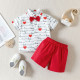 9M-4Y Toddler Boys Sets Valentine'S Day Love Heart Shirts And Shorts  Boys Clothing  