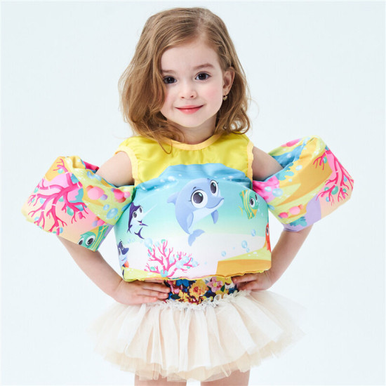 2-6Y Life Jackets For Kids Cute Cartoon Style  Kids Swim Vest  Ring Swimming Accessory  