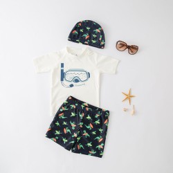 3-10years Toddler Boy Swimwear Kids Boy Swimwear Boys' Split Swimsuit With Hood Children's Swimsuit Suit  