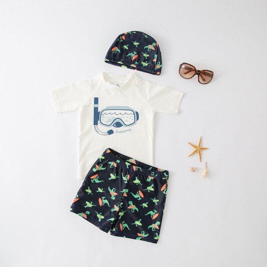 3-10years Toddler Boy Swimwear Kids Boy Swimwear Boys' Split Swimsuit With Hood Children's Swimsuit Suit  