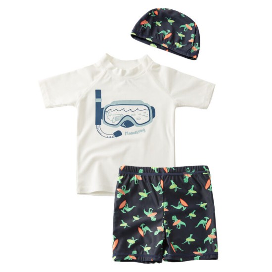 3-10years Toddler Boy Swimwear Kids Boy Swimwear Boys' Split Swimsuit With Hood Children's Swimsuit Suit  