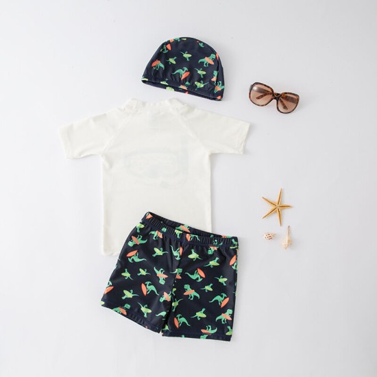 3-10years Toddler Boy Swimwear Kids Boy Swimwear Boys' Split Swimsuit With Hood Children's Swimsuit Suit  