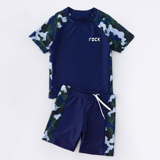 3-10Y Kids Boy Swimwear & Beachwear Camouflage Quick-Drying Split  Clothing Kidswear  