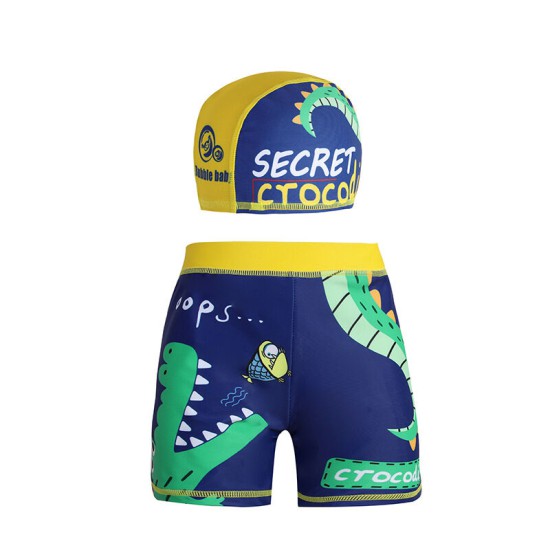 3-9Y Kid Boys Cartoon Animal Diving Swim Shorts And Hats  Clothing Kidswear  