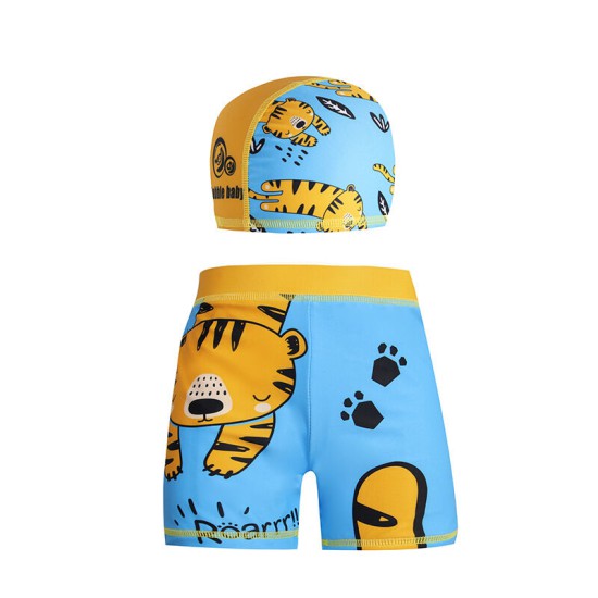3-9Y Kid Boys Cartoon Animal Diving Swim Shorts And Hats  Clothing Kidswear  