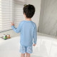 18M-7Y Toddler Boy Swimwear & Beachwear Sets Long-Sleeved Line Top And Wave-Printed Shorts  Clothing For Boys  