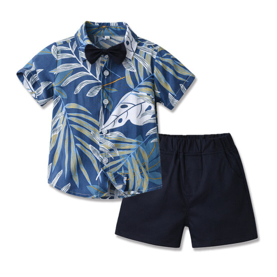 9M-6Y Toddler Boys Sets Tropical Print Shirts & Shorts  Boys Clothes  