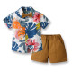 9M-6Y Toddler Boys Sets Tropical Print Shirts & Shorts  Boys Clothes  