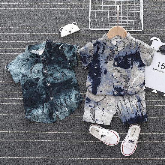 9M-4Y Tie-Dye Print Shirts And Shorts  Toddler Boy Clothes  