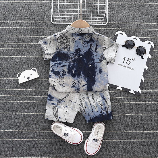 9M-4Y Tie-Dye Print Shirts And Shorts  Toddler Boy Clothes  