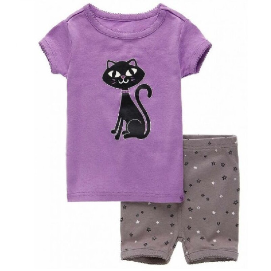 18M-6Y Toddler Girls Summer Short Sleeve Sets Cartoon Cute Animal Homewear  Girls Clothes  