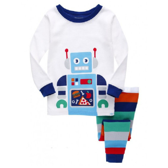 18M-6Y Toddler Boys Nightwear Sets Airplane Digger Pattern Pullover & Pants  Boys Clothing  