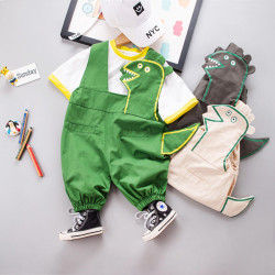 12M-5Y Toddler Boys Sets T-Shirts And Dinosaur Overalls  Boys Clothes  