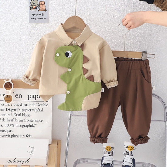 12M-6Y Toddler Boys Sets Dinosaur Shirts And Pants  Boys Clothing  