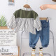 12M-5Y Toddler Boys Spliced Striped Shirts And Jeans Two-Piece Set  Boys Clothing  